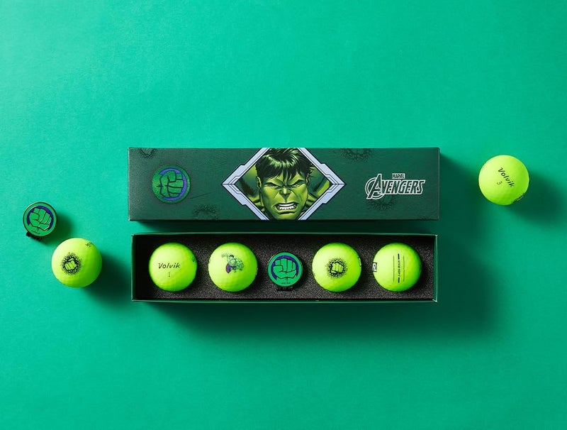 Volvik Vivid Soft Marvel Golf Ball Gift Set with Ball Marker (4 Pack) - Image 2